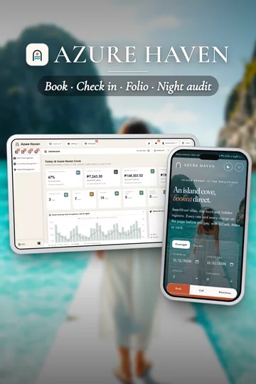 Azure Haven, resort system: the owner's home screen