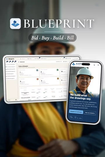 Blueprint, construction system: the owner's home screen