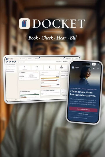 Docket, law office system: the owner's home screen