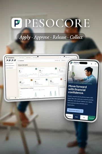 PesoCore, lending system: the owner's home screen