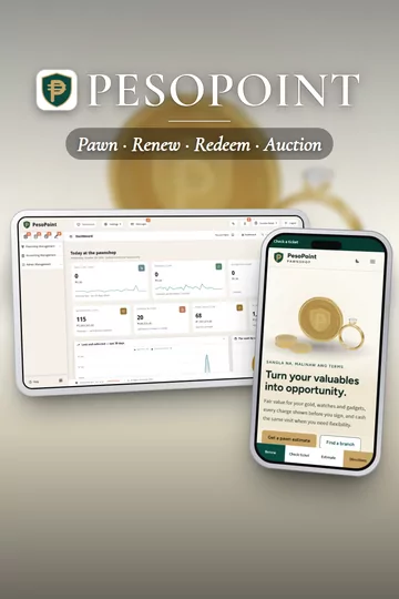PesoPoint, pawnshop system: the owner's home screen