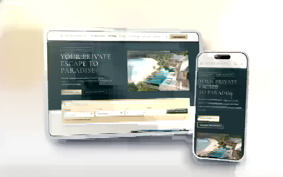 Azure Haven on a tablet and a phone